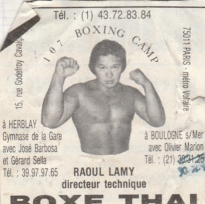Affiche du 107 Boxing Camp, Raoul Lamy directeur technique, avec Olivier Marion