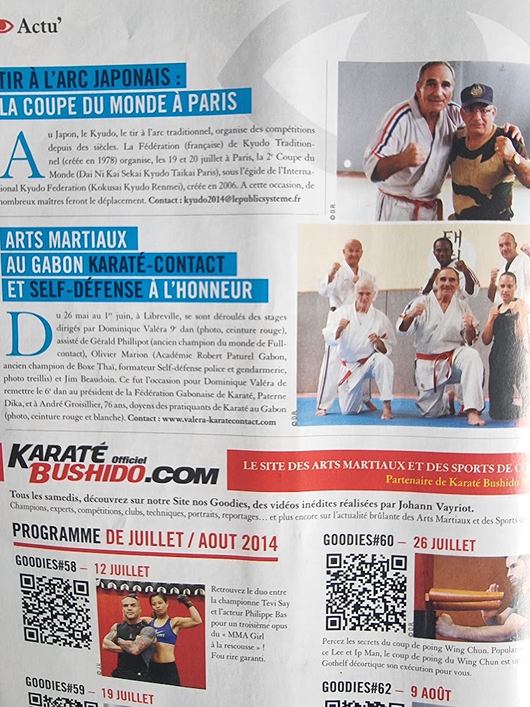 Double page Karaté Bushido sur le développement des arts martiaux au Gabon
