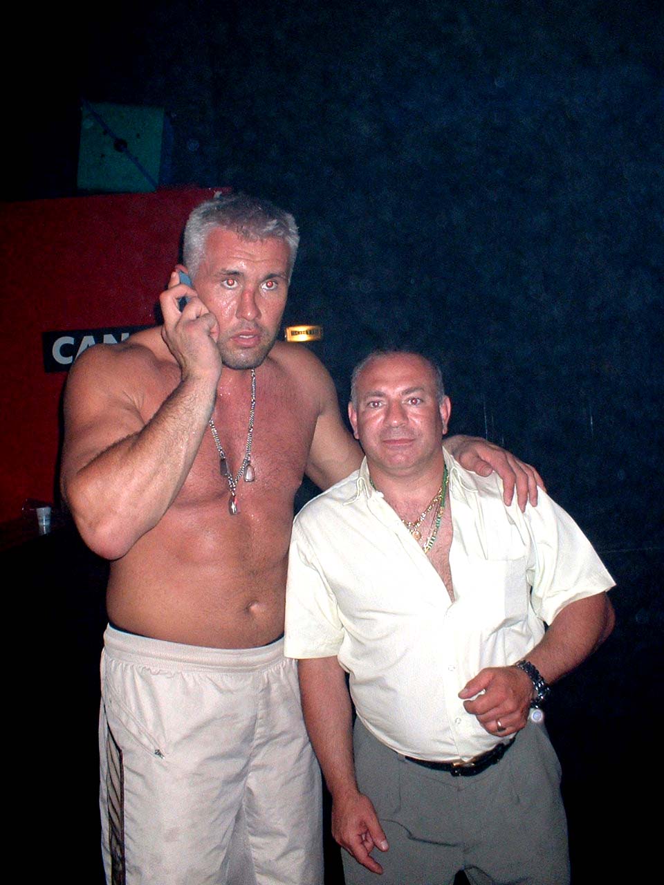 Olivier Marion et un boxeur lors d'une soirée