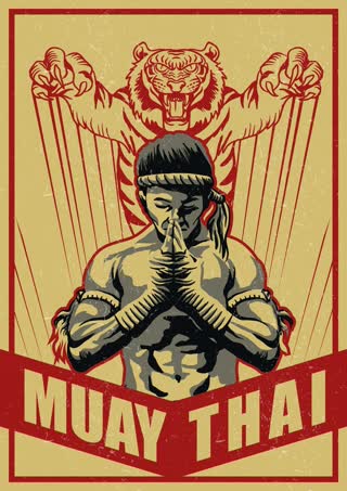 Affiche graphique Muay Thaï